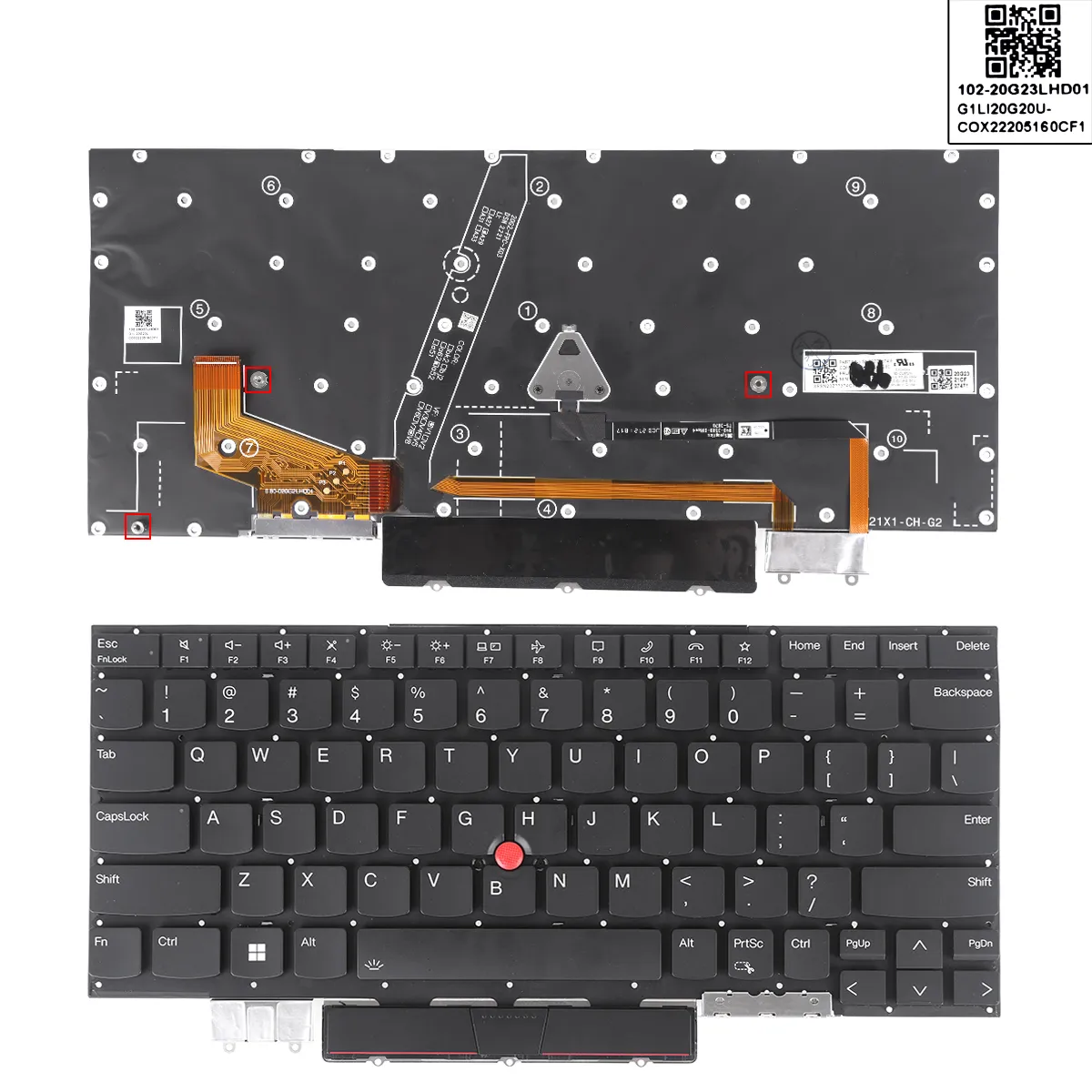 Picture of  Thinkpad X1 Carbon 2021 X1C BLACK (Without FRAME ,Backlit,With Point）